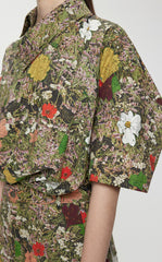 Shirt / JNBY Floral-print Cropped Short-sleeve Shirt