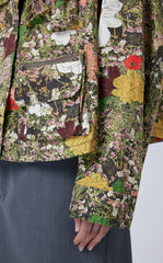 Coat / JNBY Floral-print Hooded Jacket