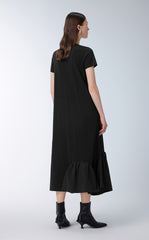 Dress / JNBY Short-sleeve Spliced Cotton Dress