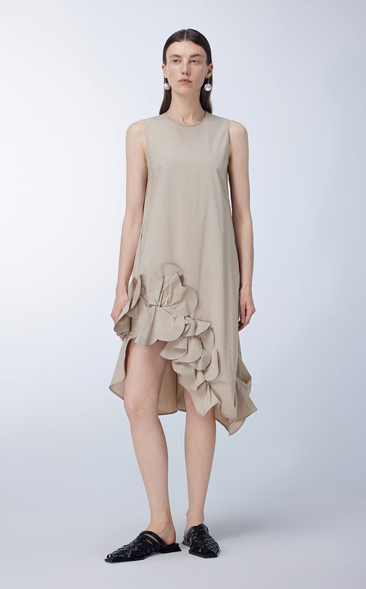 Dress / JNBY 3D-floral Asymmetric Sleeveless Dress