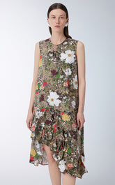 Dress / JNBY Floral Prints Sleeveless A-line Dress