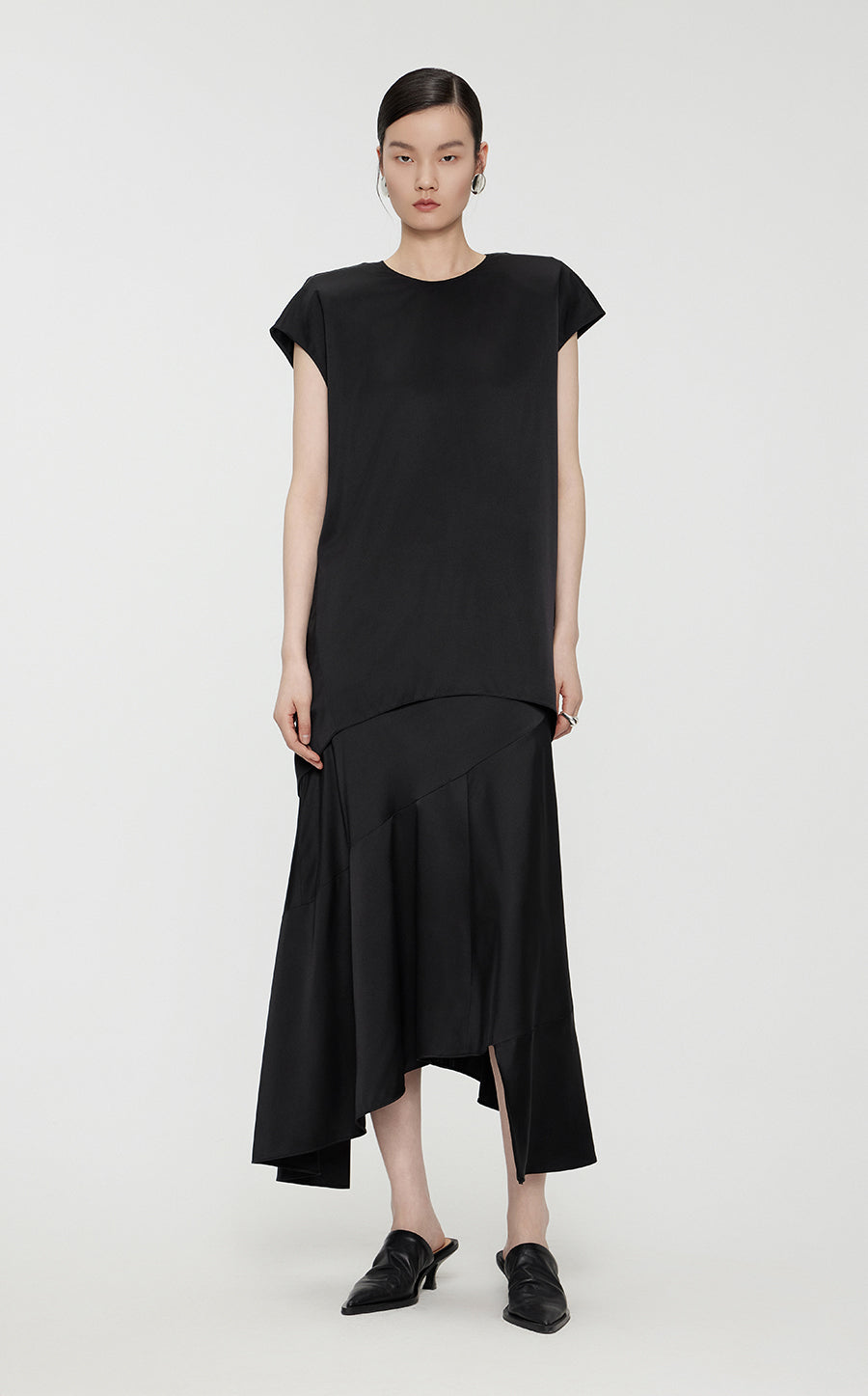 T-Shirt/JNBY Silk Loose Fitting Cap-sleeved T-Shirt