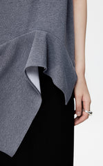 T-Shirt/JNBY Asymmetric Sleeveless T-Shirt