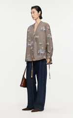 Shirt /JNBY V-neck Oversize Long-sleeved Shirt