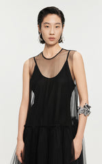 Dresses / JNBY A-line Mesh Above-the-knee Sleeveless Dresses