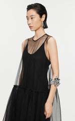 Dresses / JNBY A-line Mesh Above-the-knee Sleeveless Dresses