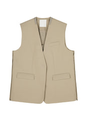 Vest/JNBY V-neck H-shaped Loose Fitting Midi Vest