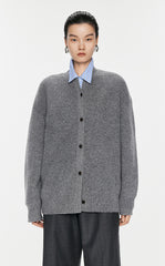 Sweater / JNBY Wool-blend Collarless Cardigan