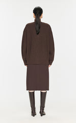 Sweater / JNBY Wool-blend Collarless Cardigan