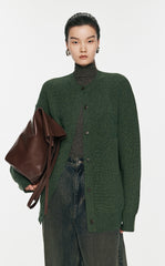 Sweater / JNBY Wool-blend Collarless Cardigan