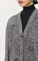 Sweater / JNBY Butterfly-embellished Mid-length Cardigan