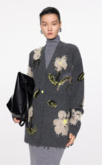 Sweater / JNBY Floral Pattern V-neck Cardigan