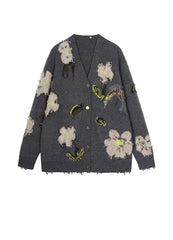 Sweater / JNBY Floral Pattern V-neck Cardigan