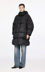 Downcoat / JNBY Irregular Mid-Length Hooded Down Coat