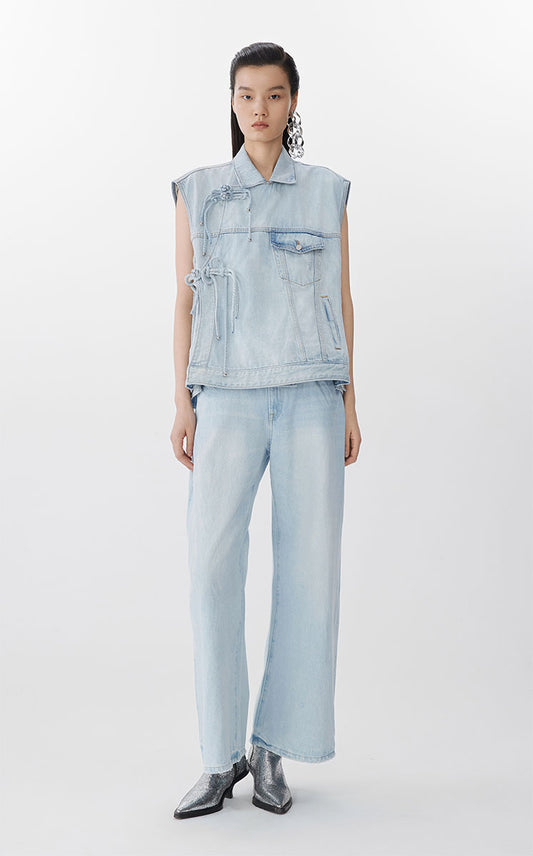 Vest / JNBY Chinese Knot Oversized Denim Vest