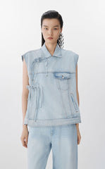 Vest / JNBY Chinese Knot Oversized Denim Vest