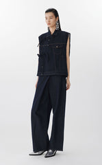 Vest / JNBY Chinese Knot Oversized Denim Vest