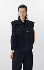 Vest / JNBY Chinese Knot Oversized Denim Vest