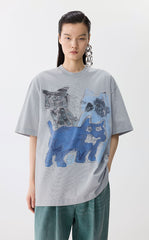 T-shirt / JNBY Oversized Graphic Cotton T-Shirt