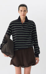 T-shirt / JNBY Striped Cotton Long-Sleeve Polo