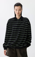 T-shirt / JNBY Striped Cotton Long-Sleeve Polo