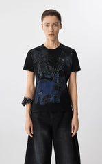 T-shirt / JNBY Playful Cat Graphic Cotton T-Shirt