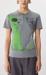 T-shirt / JNBY Playful Cat Graphic Cotton T-Shirt