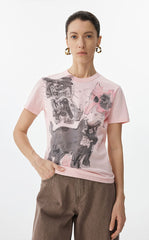 T-shirt / JNBY Playful Cat Graphic Cotton T-Shirt