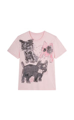 T-shirt / JNBY Playful Cat Graphic Cotton T-Shirt