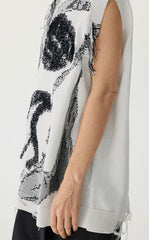 Sweater / JNBY Floral Oversized Knit Vest