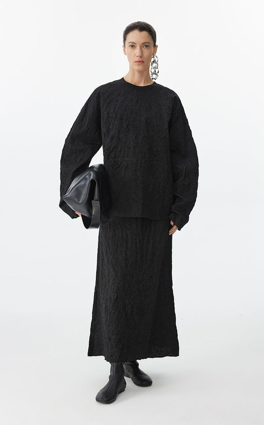 Sweater / JNBY Oversized Pleated Knit Sweater