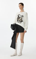 Sweater / JNBY Ceramic Cat Oversized Knit Sweater