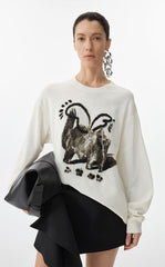 Sweater / JNBY Ceramic Cat Oversized Knit Sweater