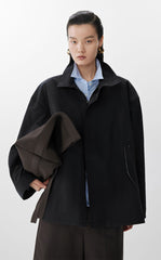Coat / JNBY Oversized Gradient Plaid Drawstring Trench Coat