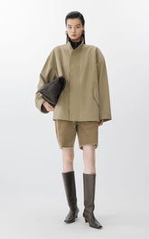 Coat / JNBY Oversized Gradient Plaid Drawstring Trench Coat