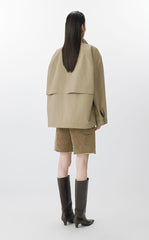 Coat / JNBY Oversized Gradient Plaid Drawstring Trench Coat