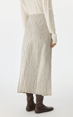 Skirt / JNBY Textured Long Pleated Hybrid Skirt