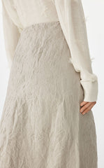 Skirt / JNBY Textured Long Pleated Hybrid Skirt
