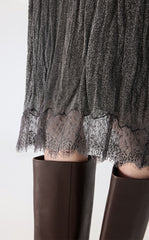 Skirt / JNBY Metallic Hybrid Midi Skirt