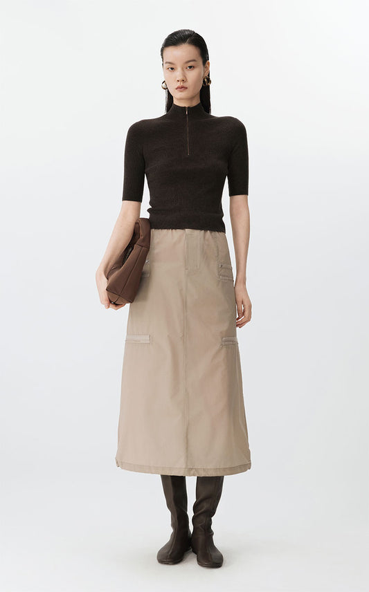 Skirt / JNBY Twill Nylon Midi Skirt
