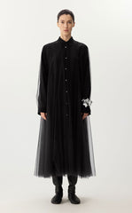 Dress / JNBY A-Line Mesh Long-Sleeve Dress-2-in-1 Design