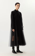 Dress / JNBY A-Line Mesh Long-Sleeve Dress-2-in-1 Design