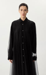 Dress / JNBY A-Line Mesh Long-Sleeve Dress-2-in-1 Design