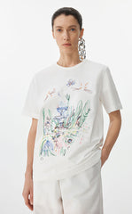 T-shirt / JNBY Hand-Drawn City Park Cotton T-Shirt