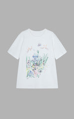 T-shirt / JNBY Hand-Drawn City Park Cotton T-Shirt
