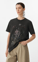 T-shirt / JNBY Hand-Drawn City Park Cotton T-Shirt