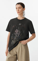 T-shirt / JNBY Hand-Drawn City Park Cotton T-Shirt