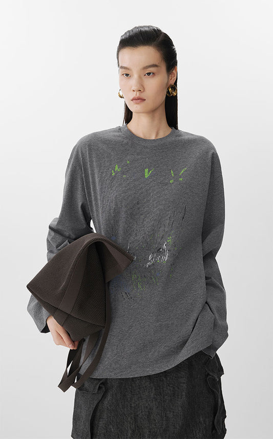 T-shirt / JNBY Relaxed Fit Long-Sleeve T-Shirt