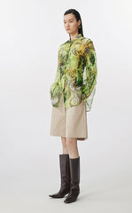 Shirt / JNBY Hand-Painted Floral Silk Blouse