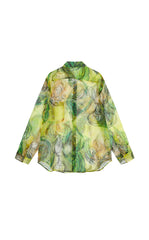 Shirt / JNBY Hand-Painted Floral Silk Blouse